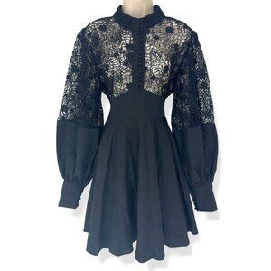 SOLD Beulah Black Lace Dress Puff ZIMMERMAN STYLE
